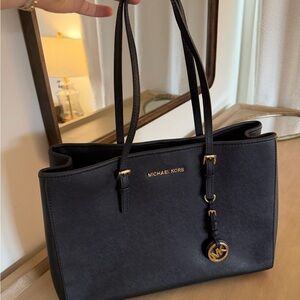 Michael Kors Saffiano Leather Elegant Black Tote